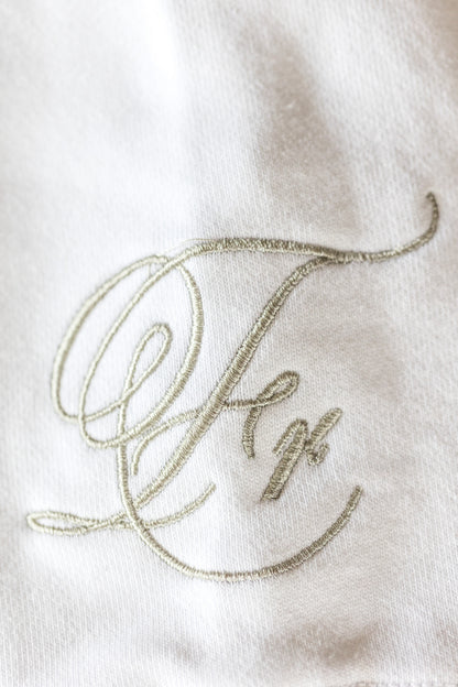 White Desire Hoodie w/gray cursive