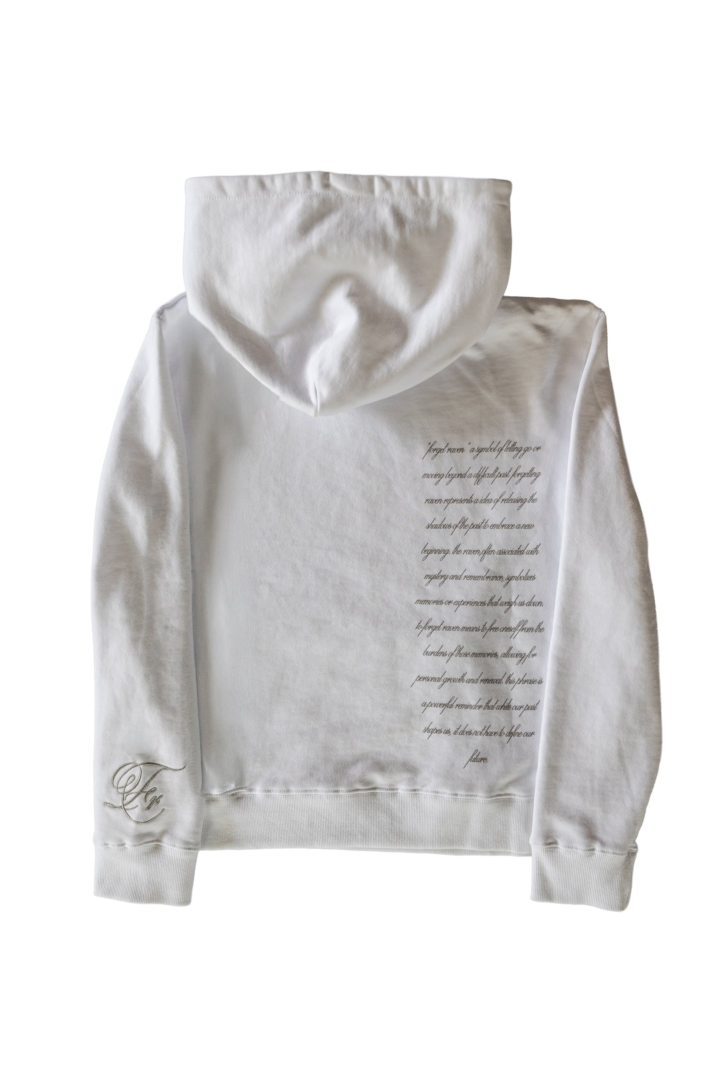 White Desire Hoodie w/gray cursive