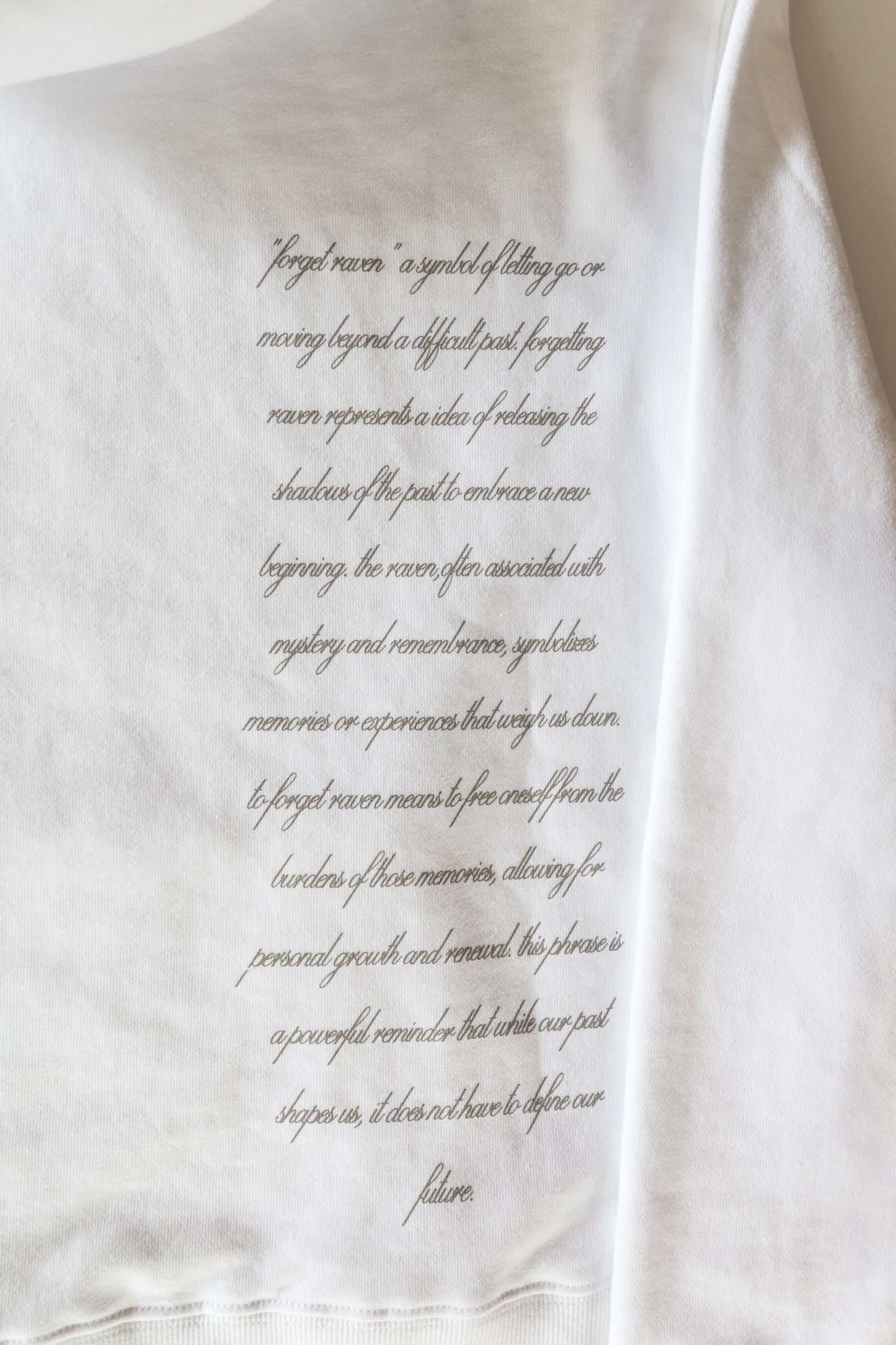 White Desire Hoodie w/gray cursive