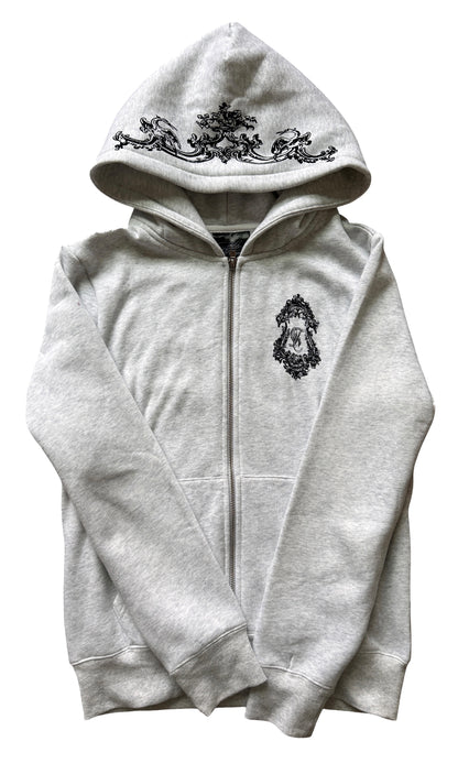 mirror zip up grey