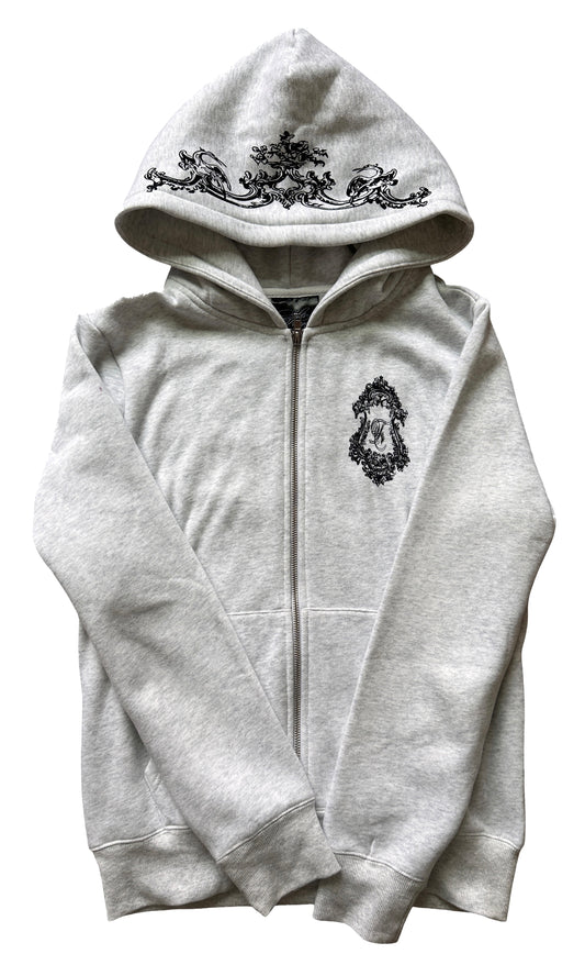 mirror zip up grey
